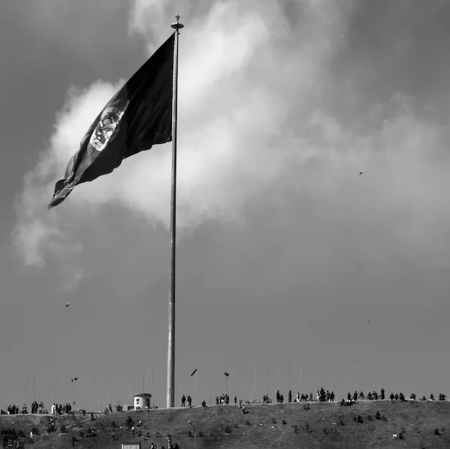 Flag of Afghanistan flown in Kabul